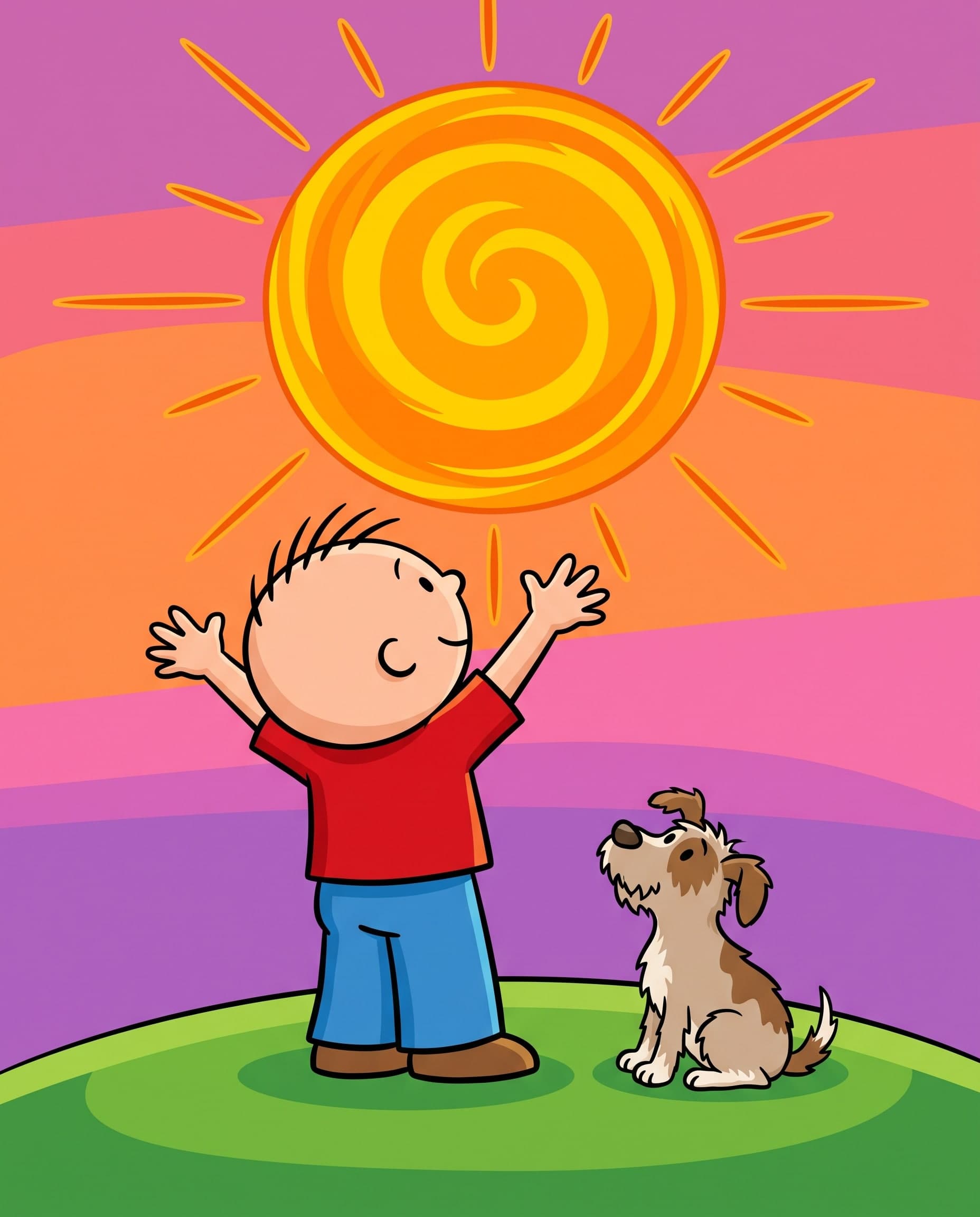 The reference scene rendered in the Bright Cartoon style